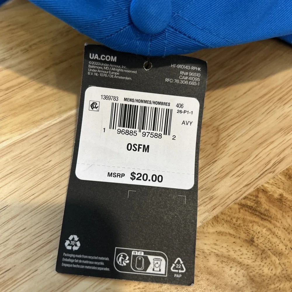 Under Armour Solid Blue Strap Back Dad Hat Cap NEW 1369783 OSFM